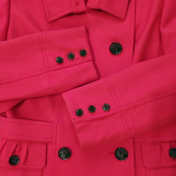 Per Se Red Wool Peacoat Jacket 8 Christmas Holiday Work Chic Classy Sophisticate - Picture 7 of 14